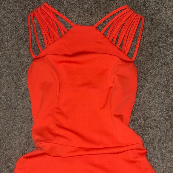 Red Strappy Midi Dress - Picture 2 of 5